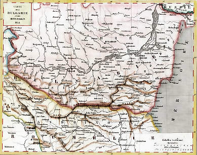 Carte De La Bulgarie et Des Monts Balkans, 1854